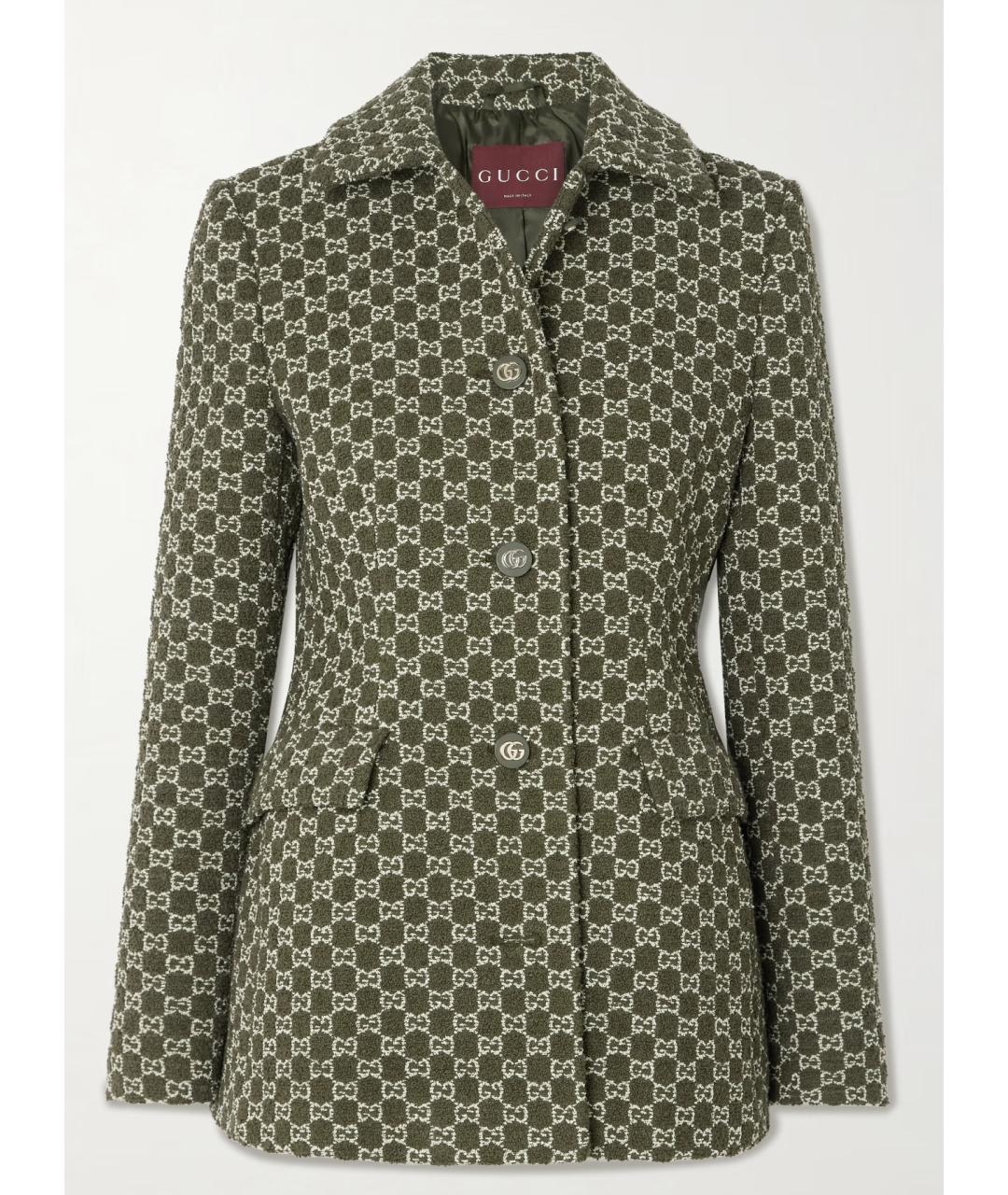 GUCCI Хаки хлопковый жакет/пиджак, фото 4