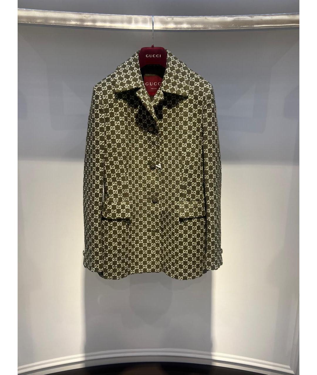 GUCCI Хаки хлопковый жакет/пиджак, фото 2