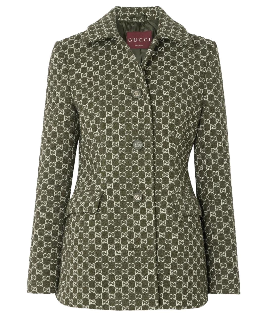 GUCCI Хаки хлопковый жакет/пиджак, фото 1