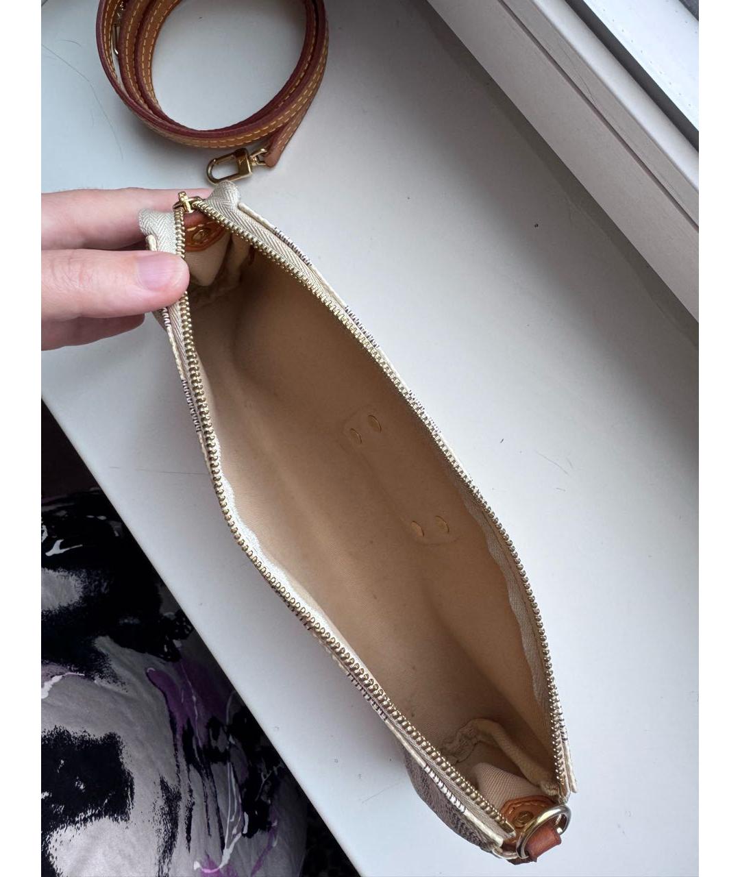 LOUIS VUITTON Белая кожаная сумка через плечо, фото 4