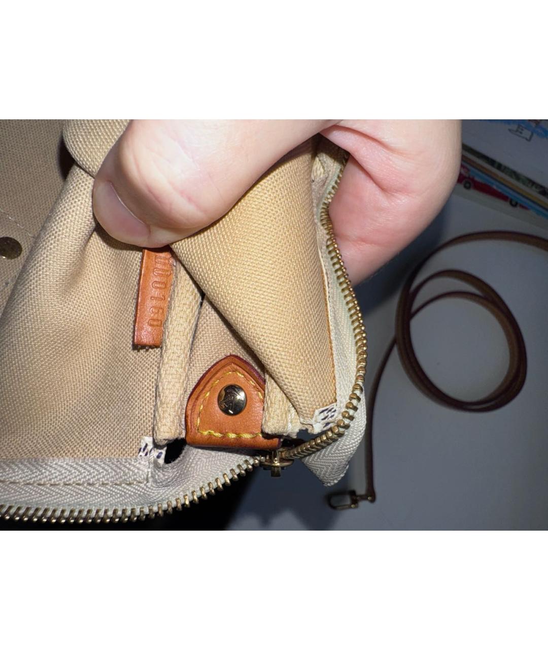 LOUIS VUITTON Белая кожаная сумка через плечо, фото 5