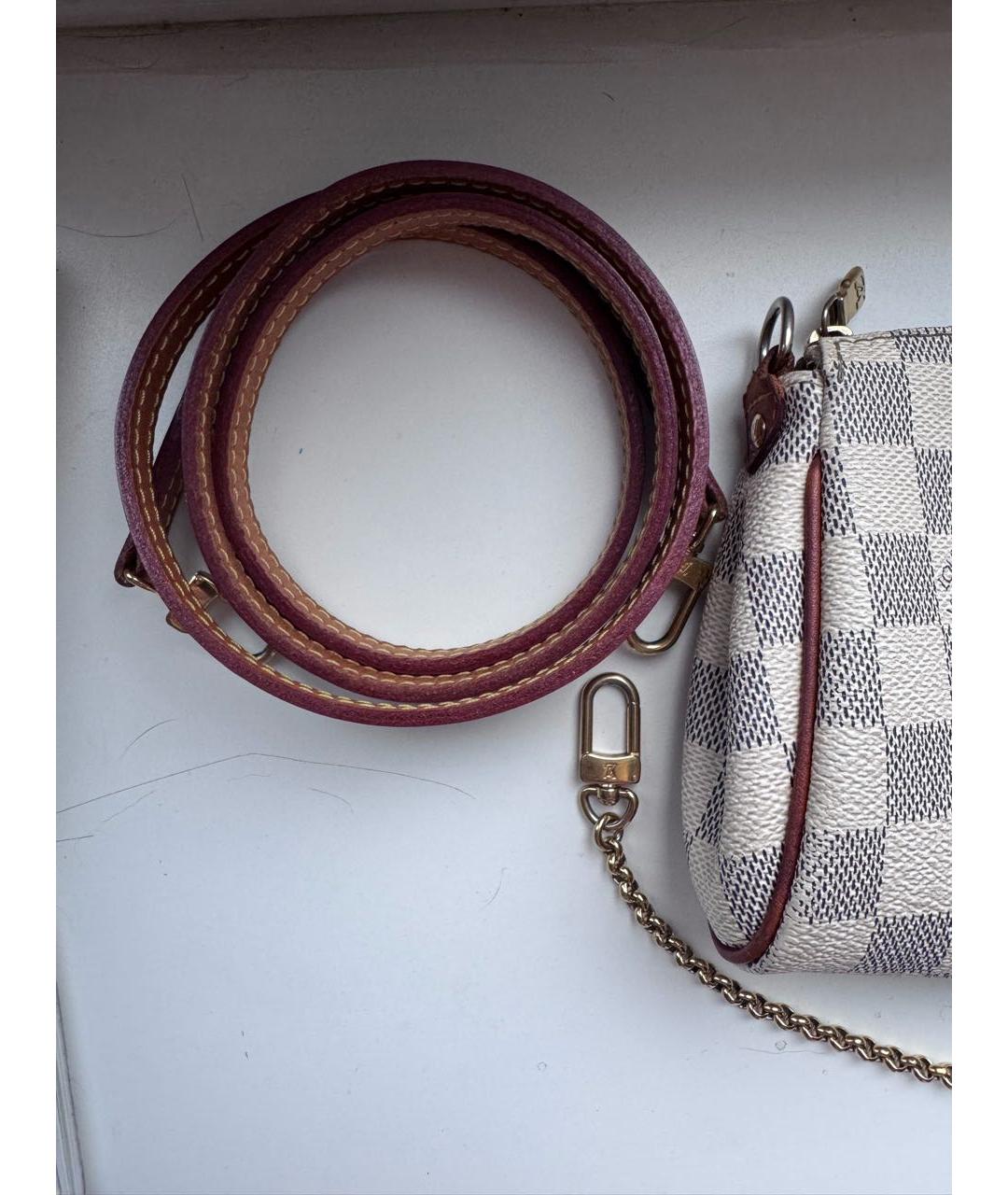 LOUIS VUITTON Белая кожаная сумка через плечо, фото 6