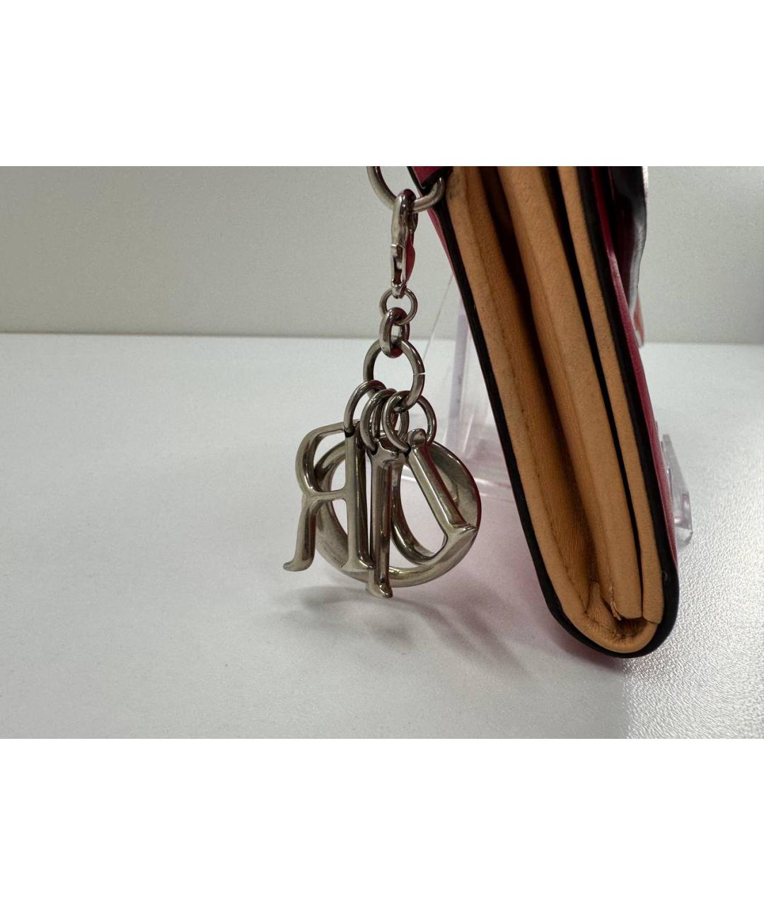 CHRISTIAN DIOR Бордовый кожаный кошелек, фото 6