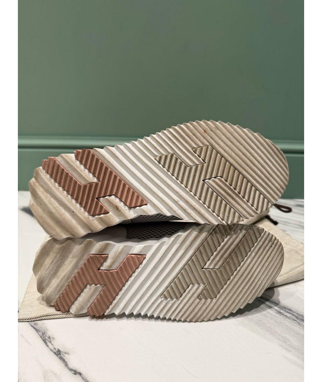 HERMES Серые замшевые кроссовки, фото 5