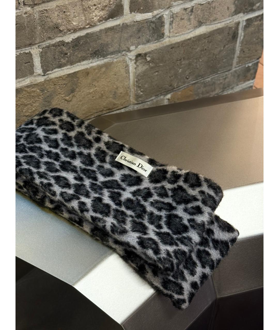 CHRISTIAN DIOR Черный кашемировый шарф, фото 2