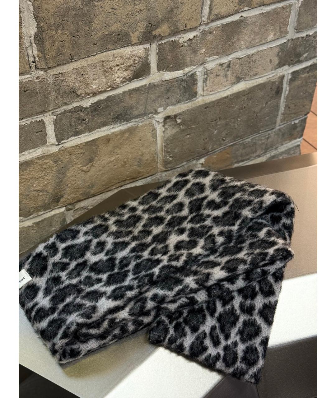 CHRISTIAN DIOR Черный кашемировый шарф, фото 3