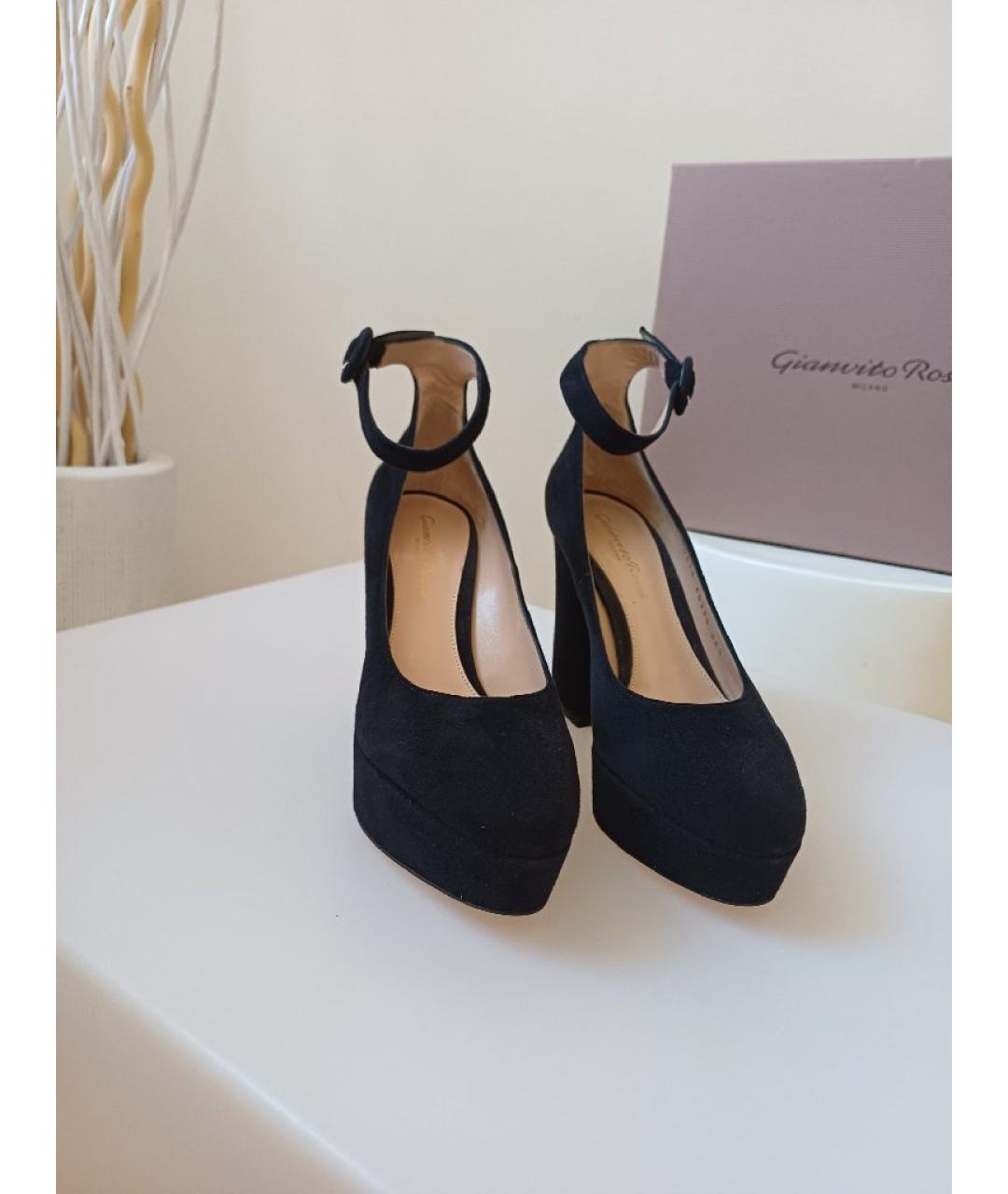 GIANVITO ROSSI Черные замшевые туфли, фото 4