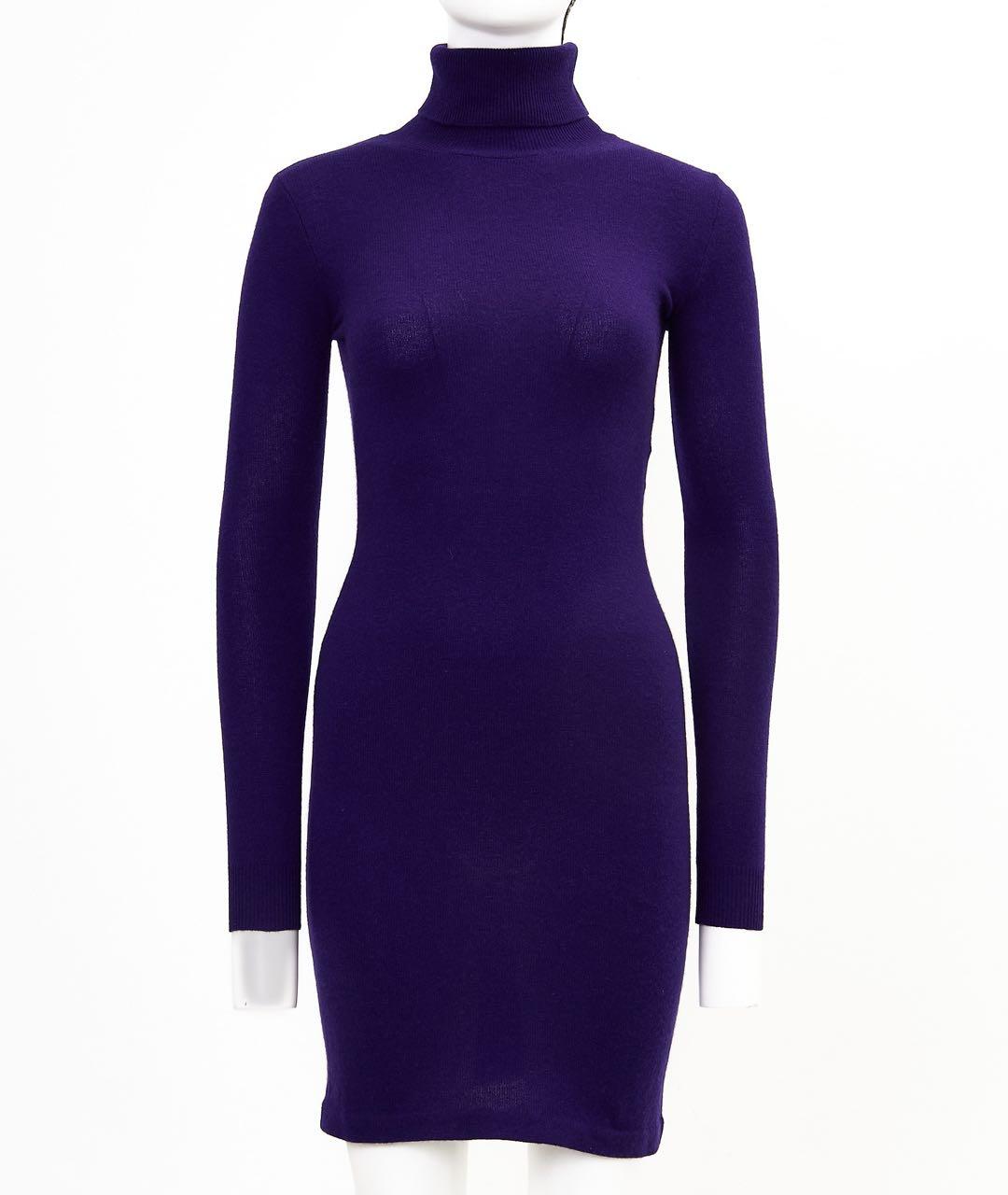 POLO RALPH LAUREN Фиолетовое кашемировое повседневное платье, фото 4