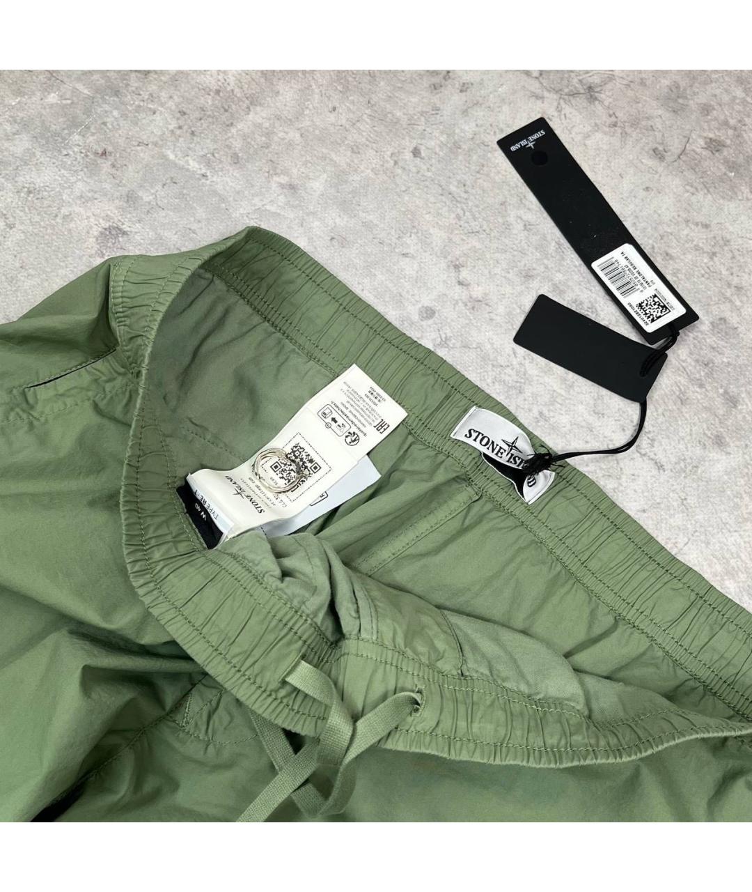 STONE ISLAND Хаки хлопковые повседневные брюки, фото 6