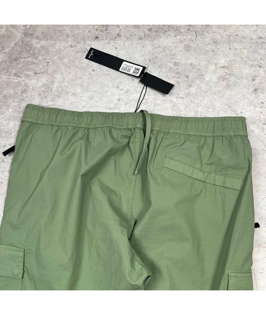 STONE ISLAND Хаки хлопковые повседневные брюки, фото 5