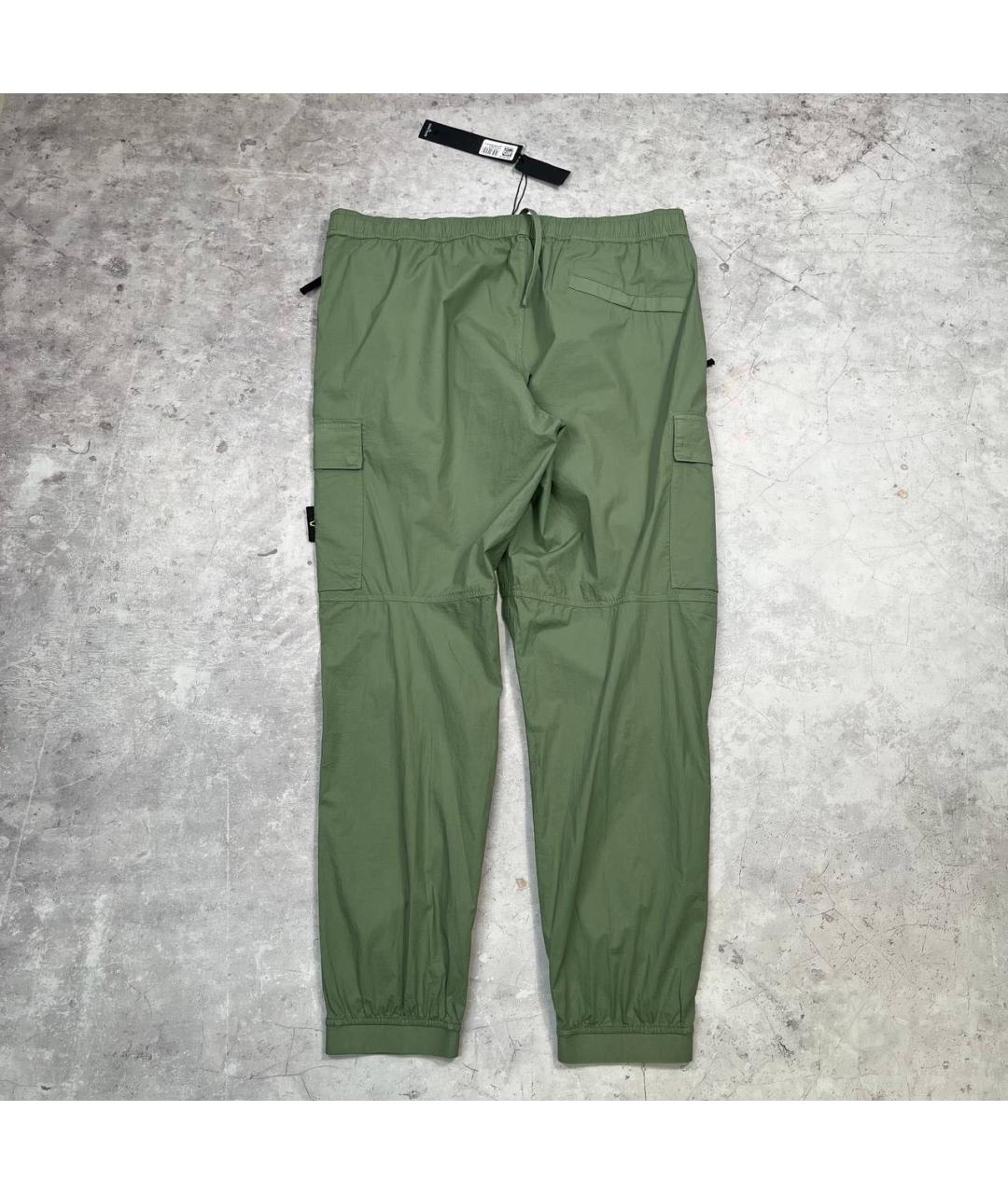 STONE ISLAND Хаки хлопковые повседневные брюки, фото 2