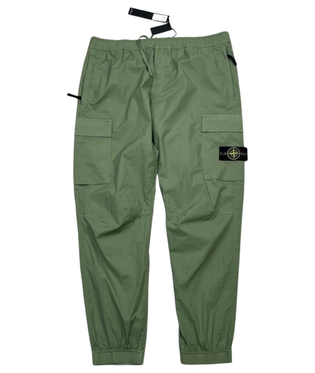 STONE ISLAND Хаки хлопковые повседневные брюки, фото 1