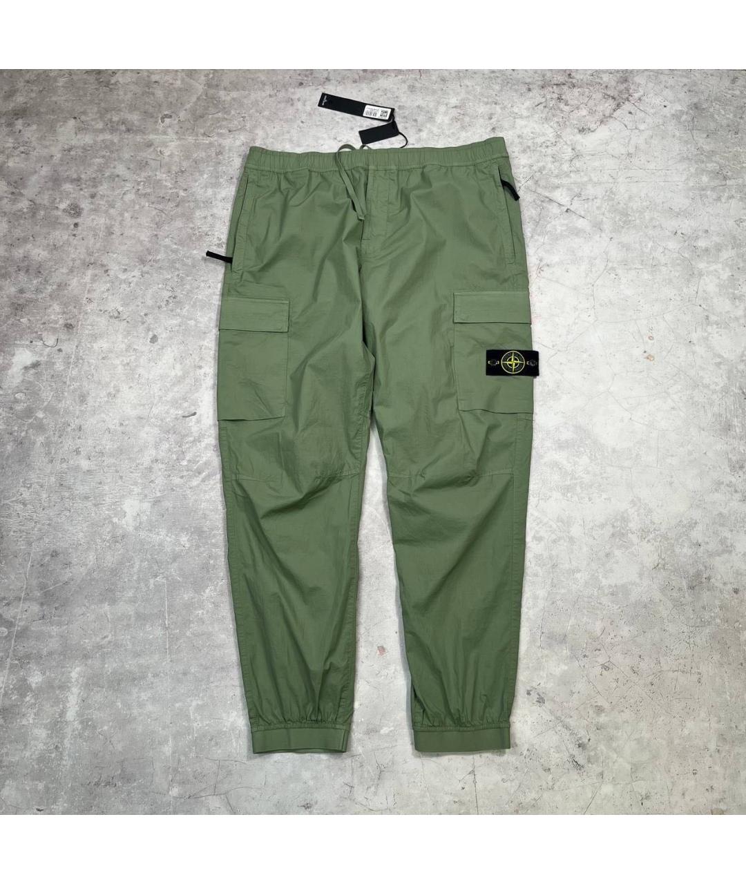 STONE ISLAND Хаки хлопковые повседневные брюки, фото 8