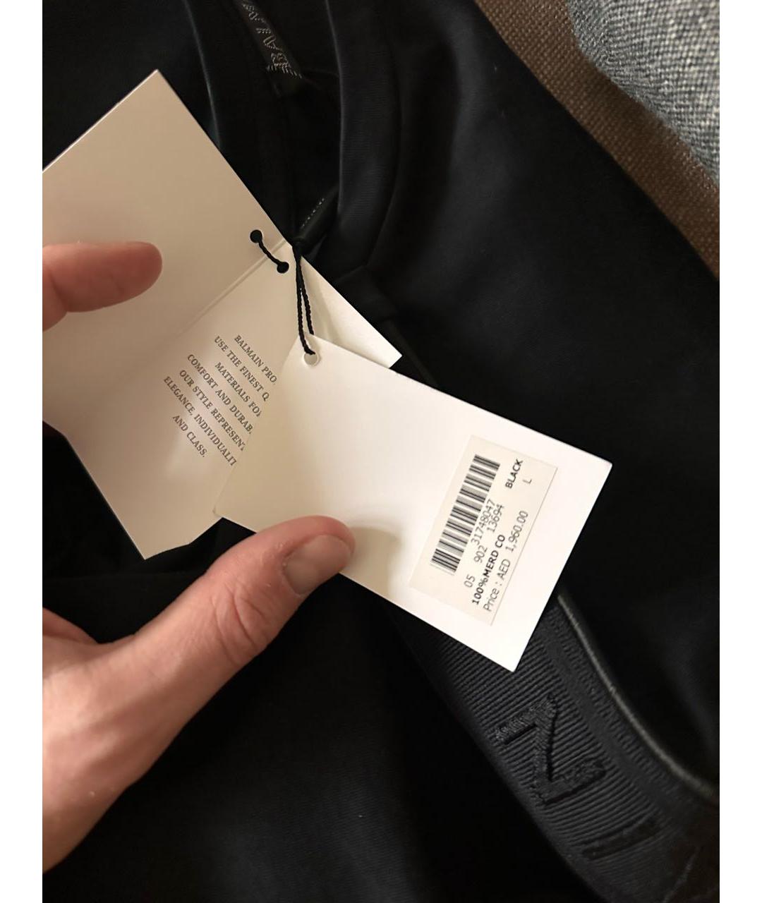 BALMAIN Черная майка, фото 4