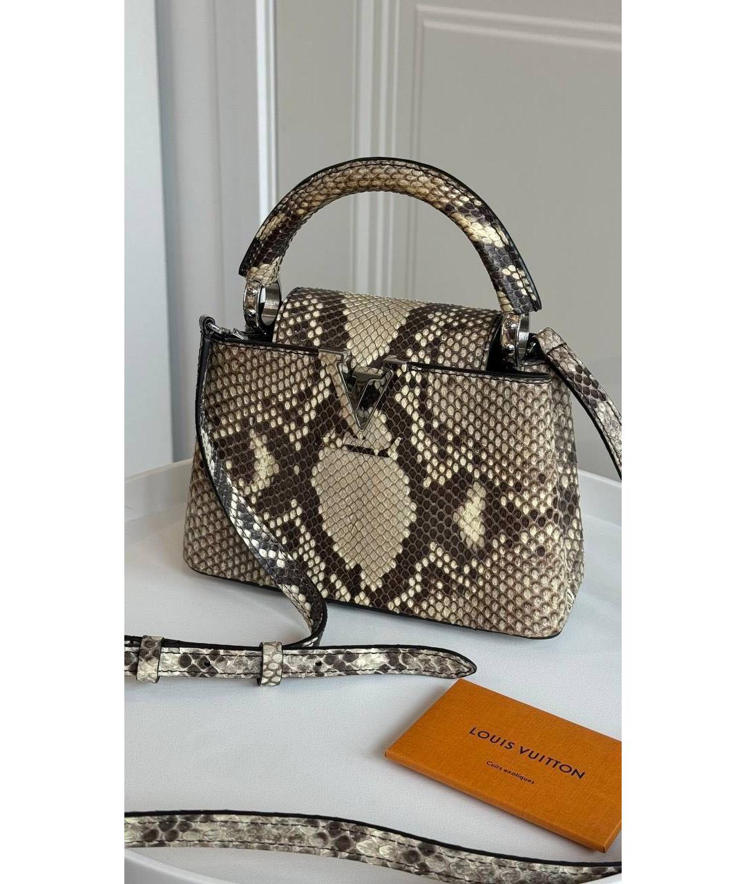 LOUIS VUITTON Бежевая кожаная сумка через плечо, фото 6