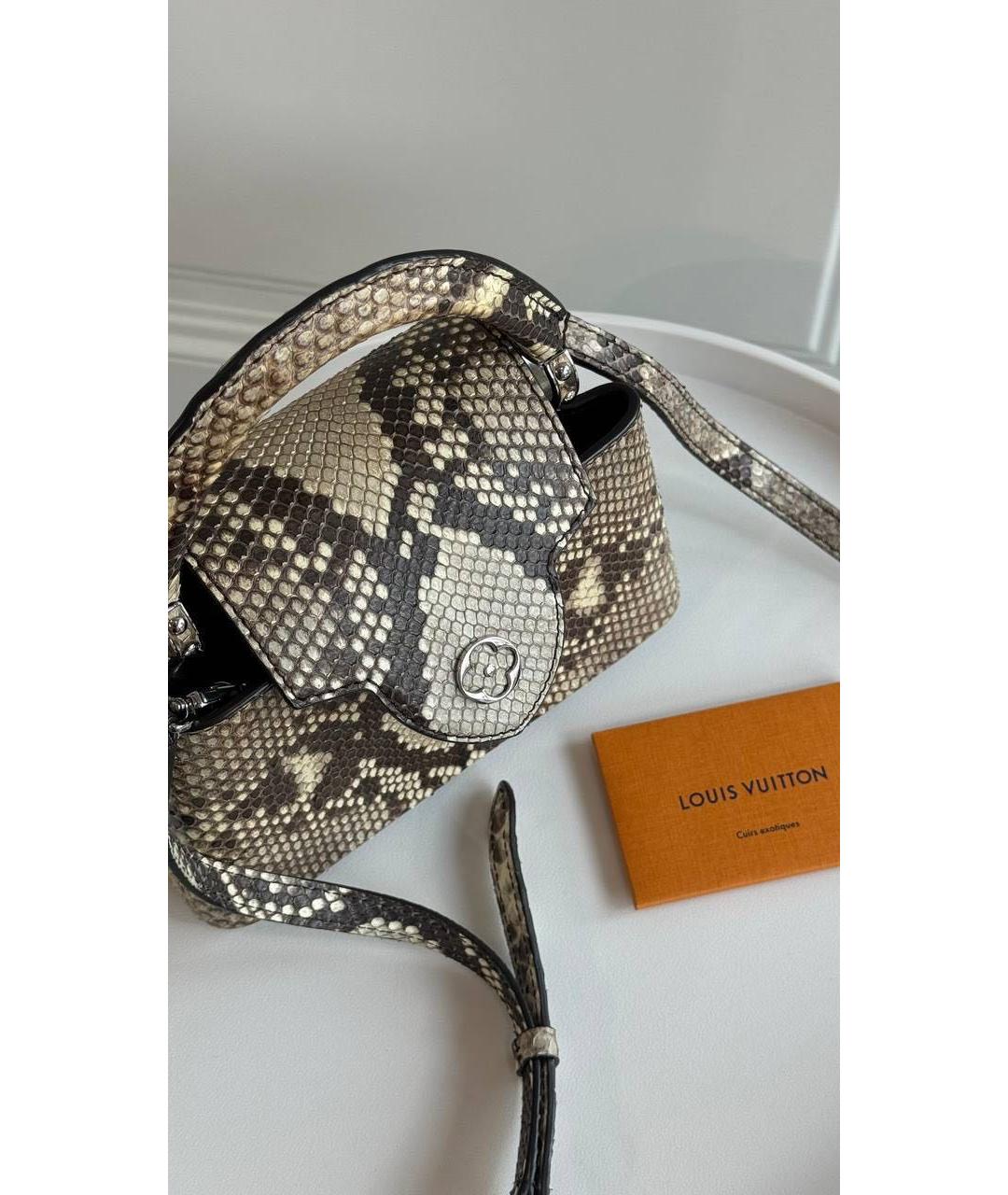 LOUIS VUITTON Бежевая кожаная сумка через плечо, фото 3