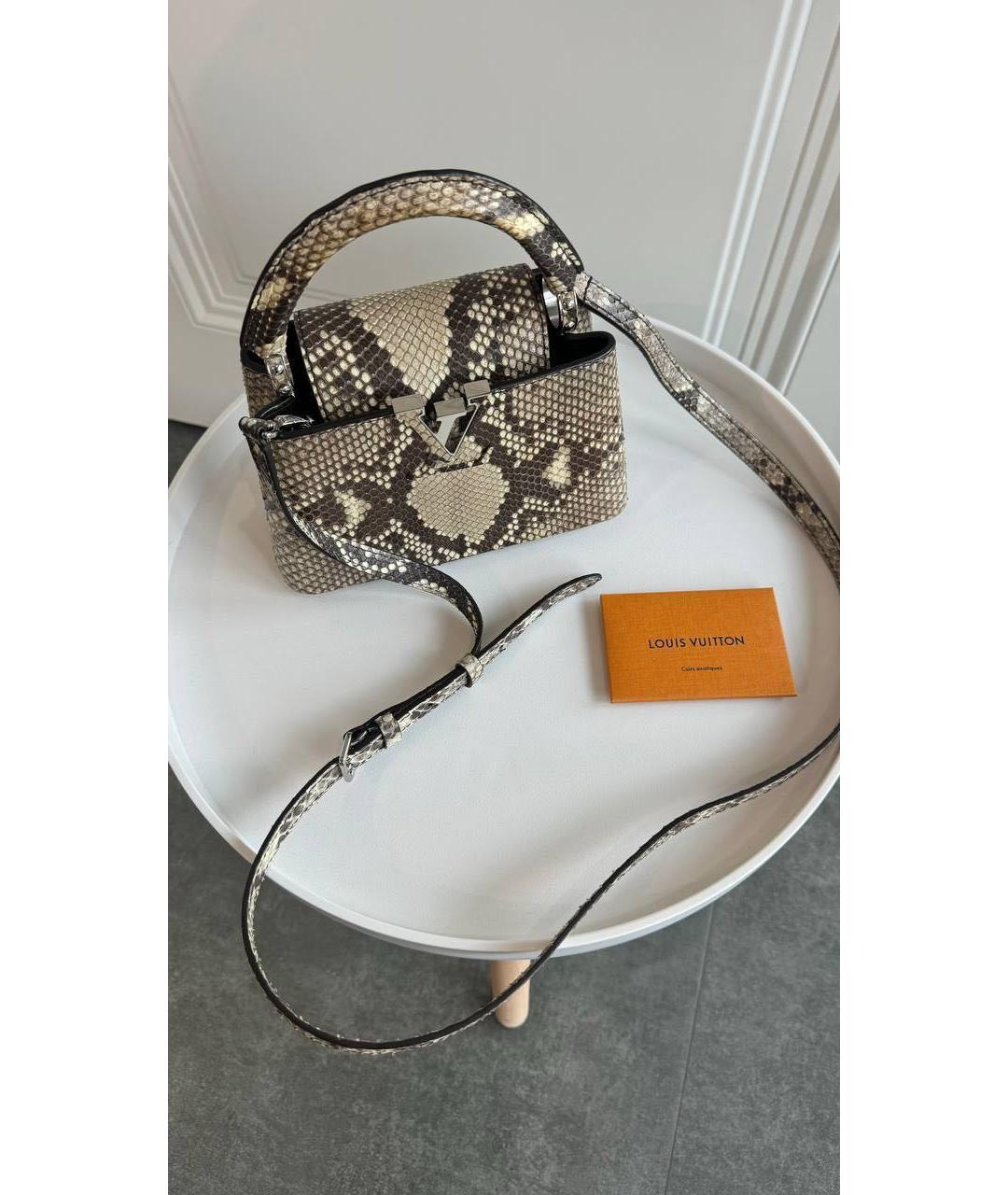 LOUIS VUITTON Бежевая кожаная сумка через плечо, фото 5