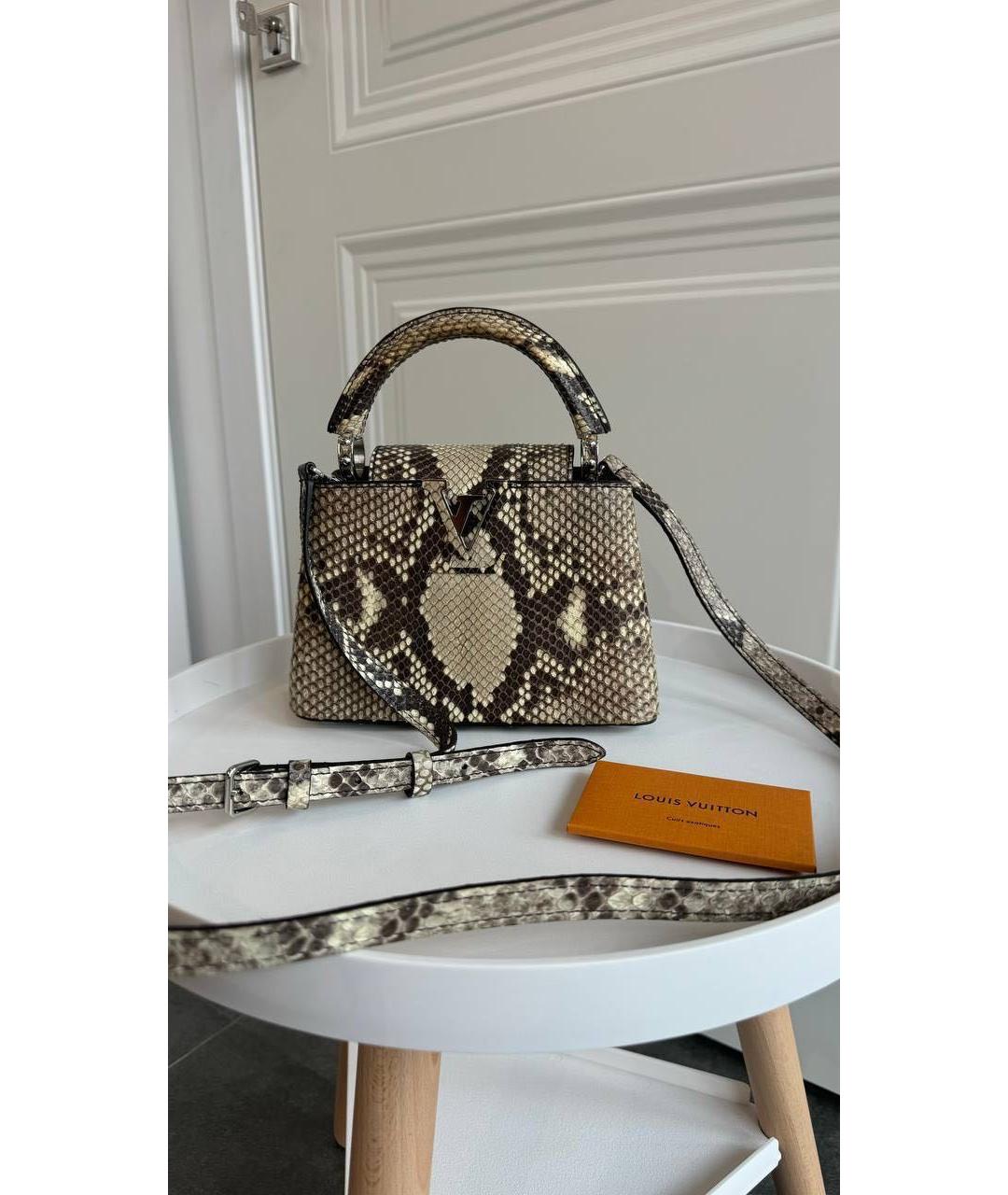 LOUIS VUITTON Бежевая кожаная сумка через плечо, фото 2