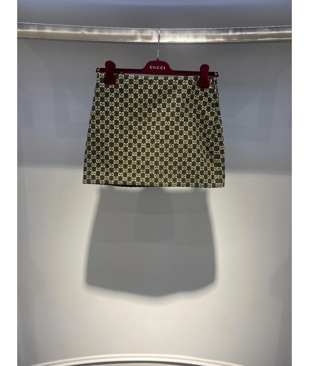 GUCCI Зеленая юбка мини, фото 2