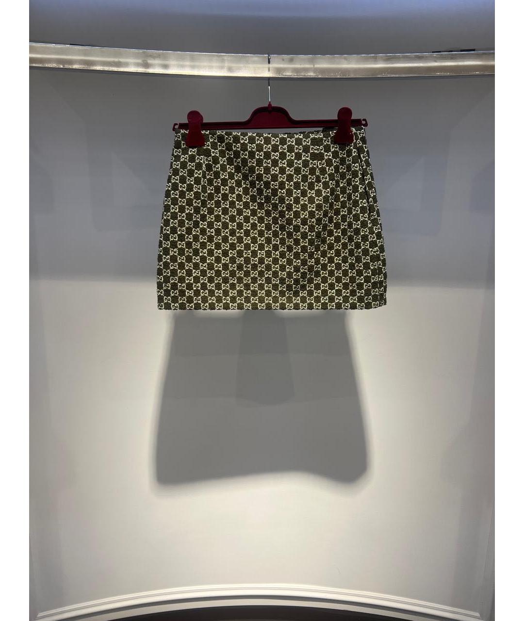 GUCCI Зеленая юбка мини, фото 3