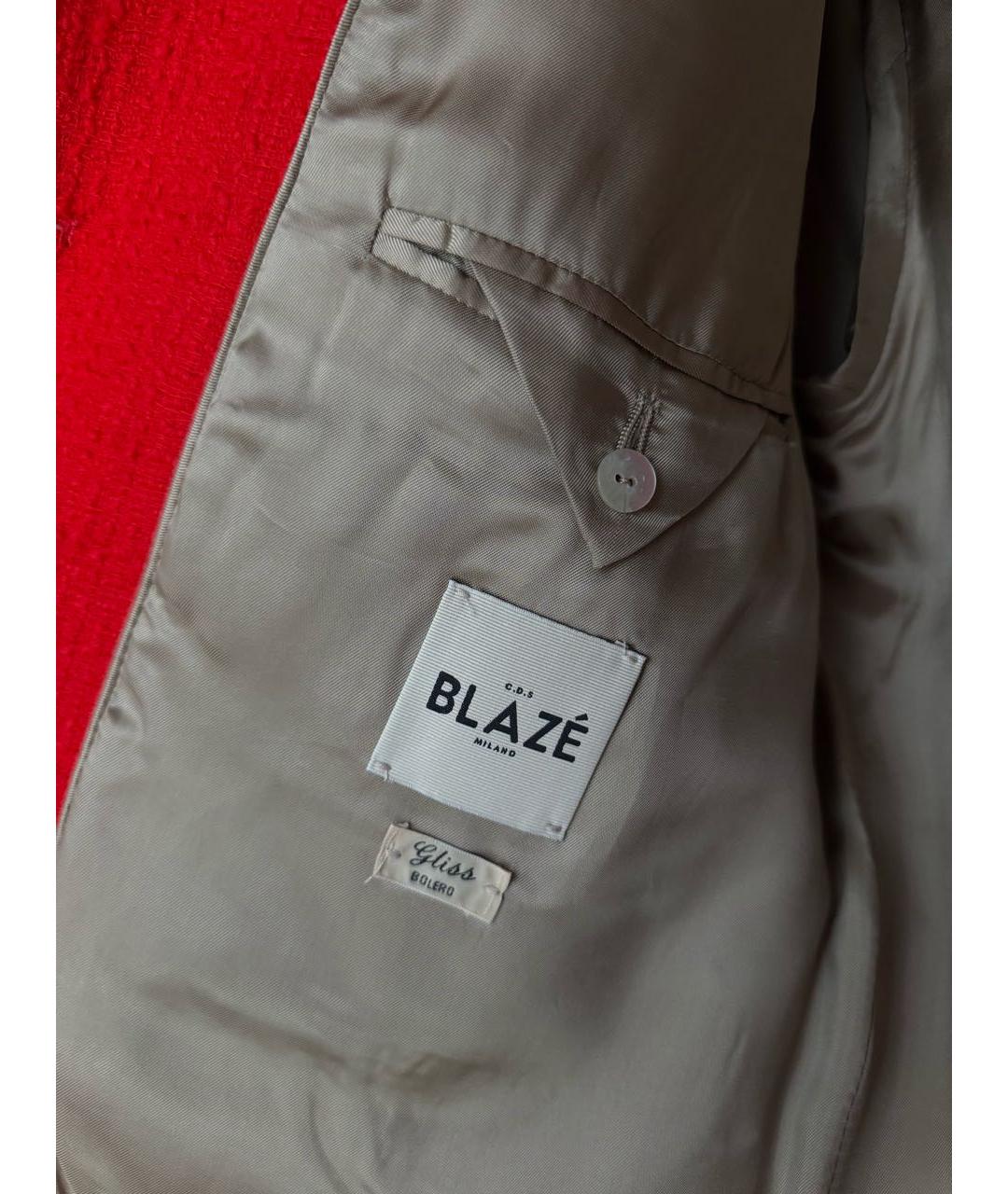 BLAZE MILANO Красный твидовый жакет/пиджак, фото 6