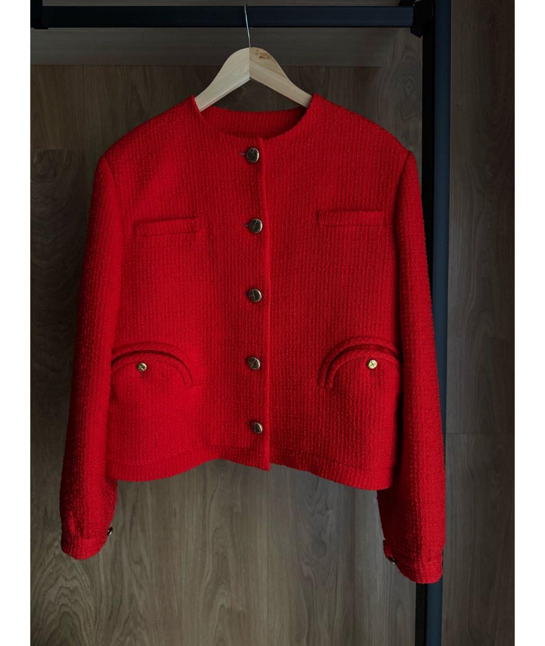 BLAZE MILANO Красный твидовый жакет/пиджак, фото 8