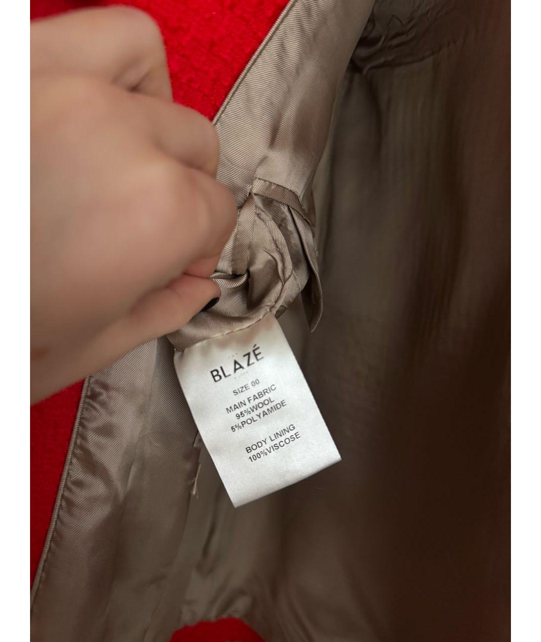 BLAZE MILANO Красный твидовый жакет/пиджак, фото 4