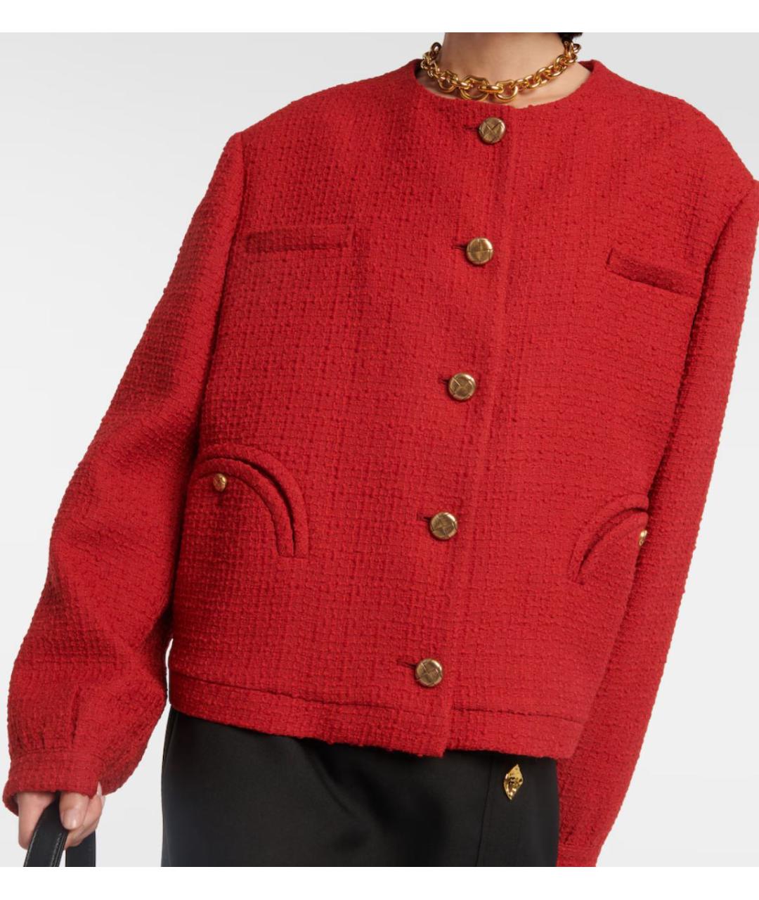 BLAZE MILANO Красный твидовый жакет/пиджак, фото 5