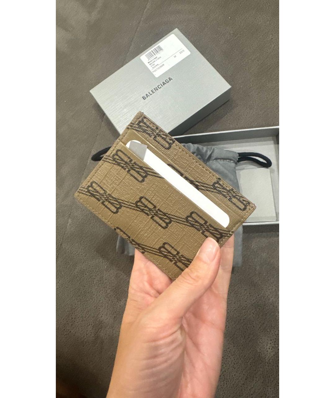 BALENCIAGA Коричневый кожаный кардхолдер, фото 5