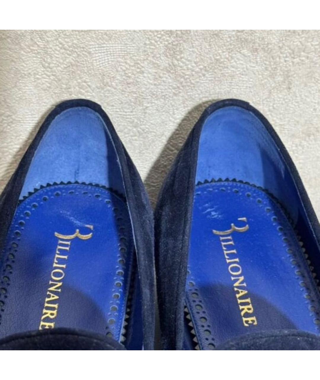 BILLIONAIRE Синие замшевые лоферы, фото 5