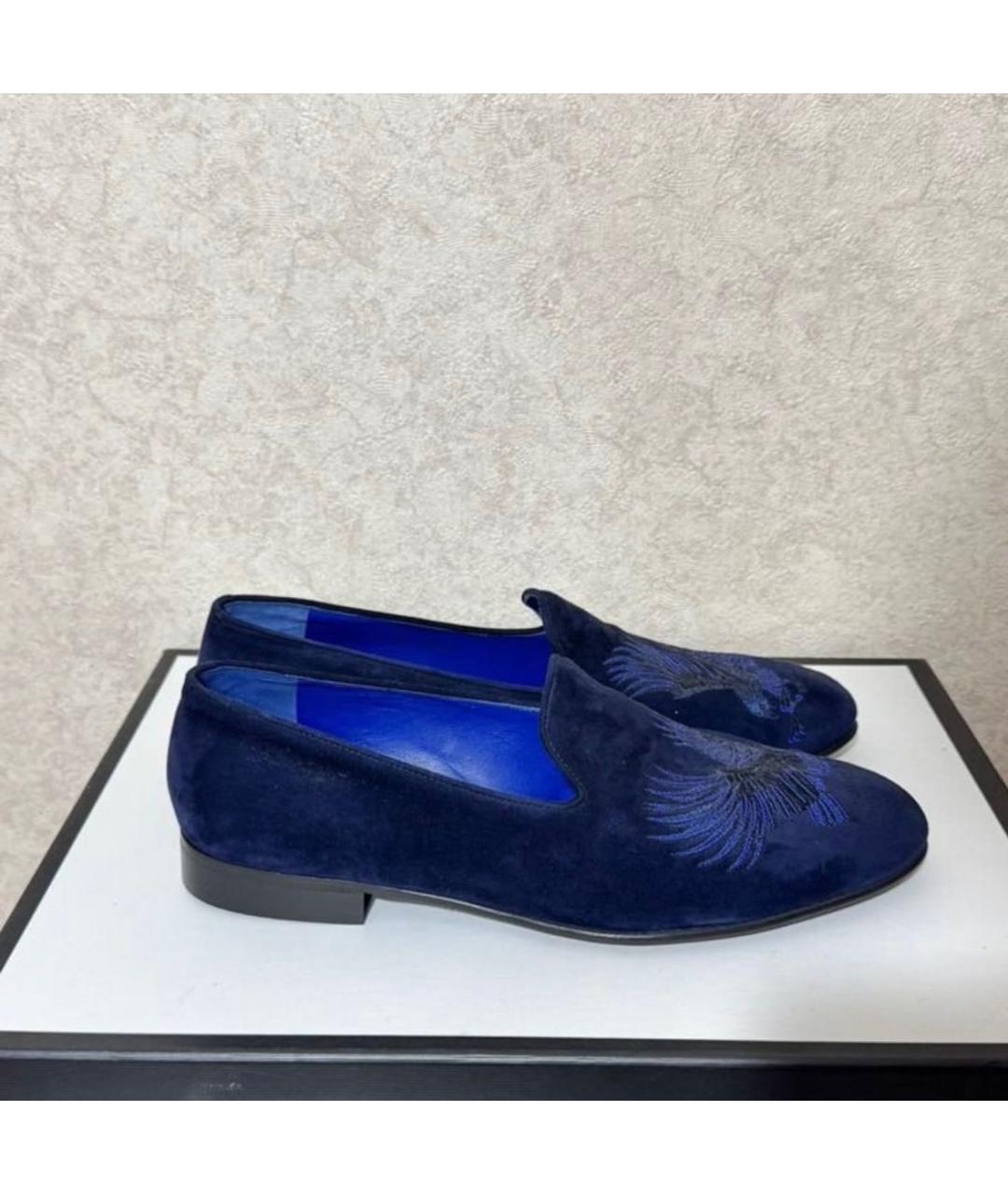 BILLIONAIRE Синие замшевые лоферы, фото 6