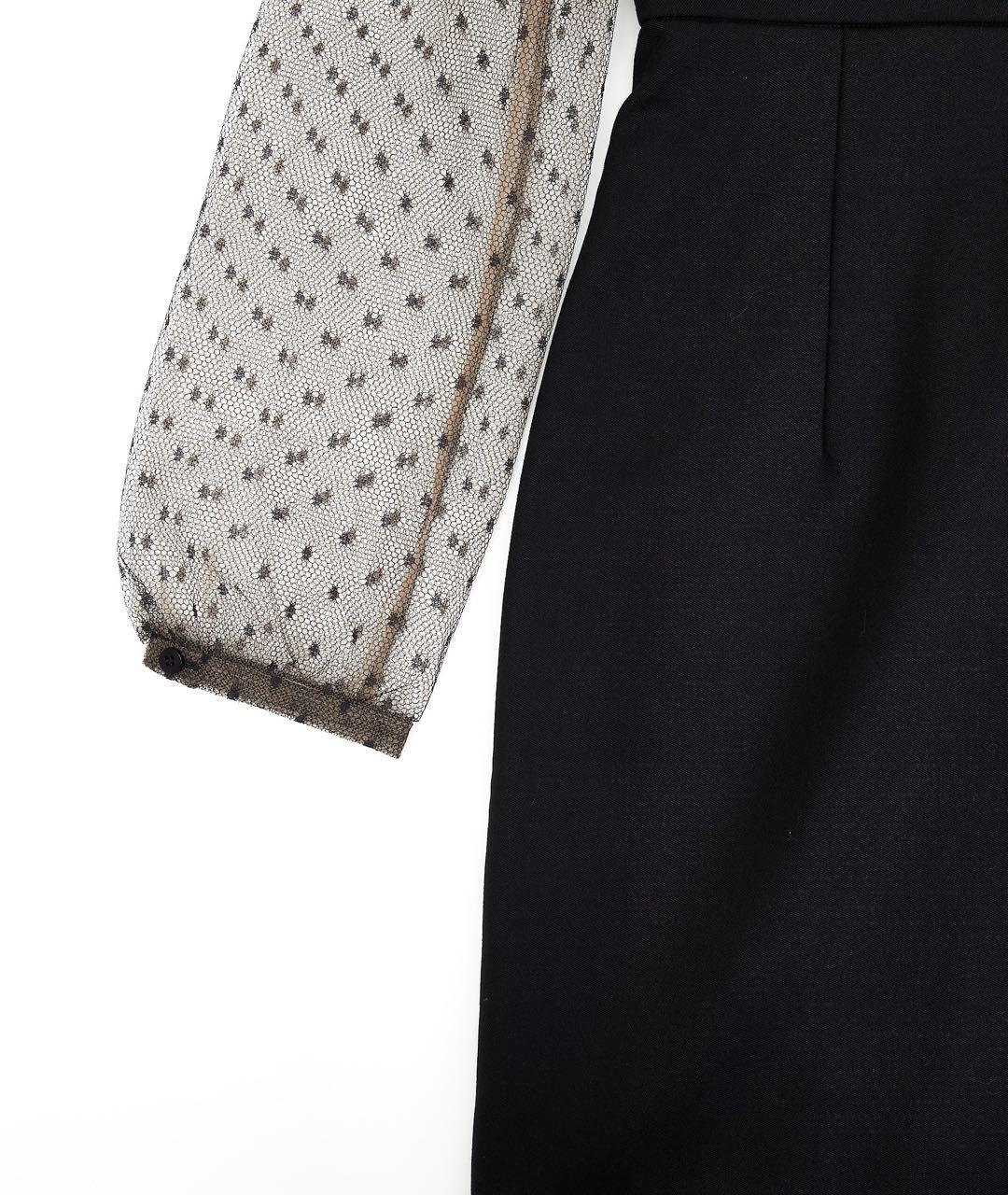 VALENTINO Черное шерстяное вечернее платье, фото 4