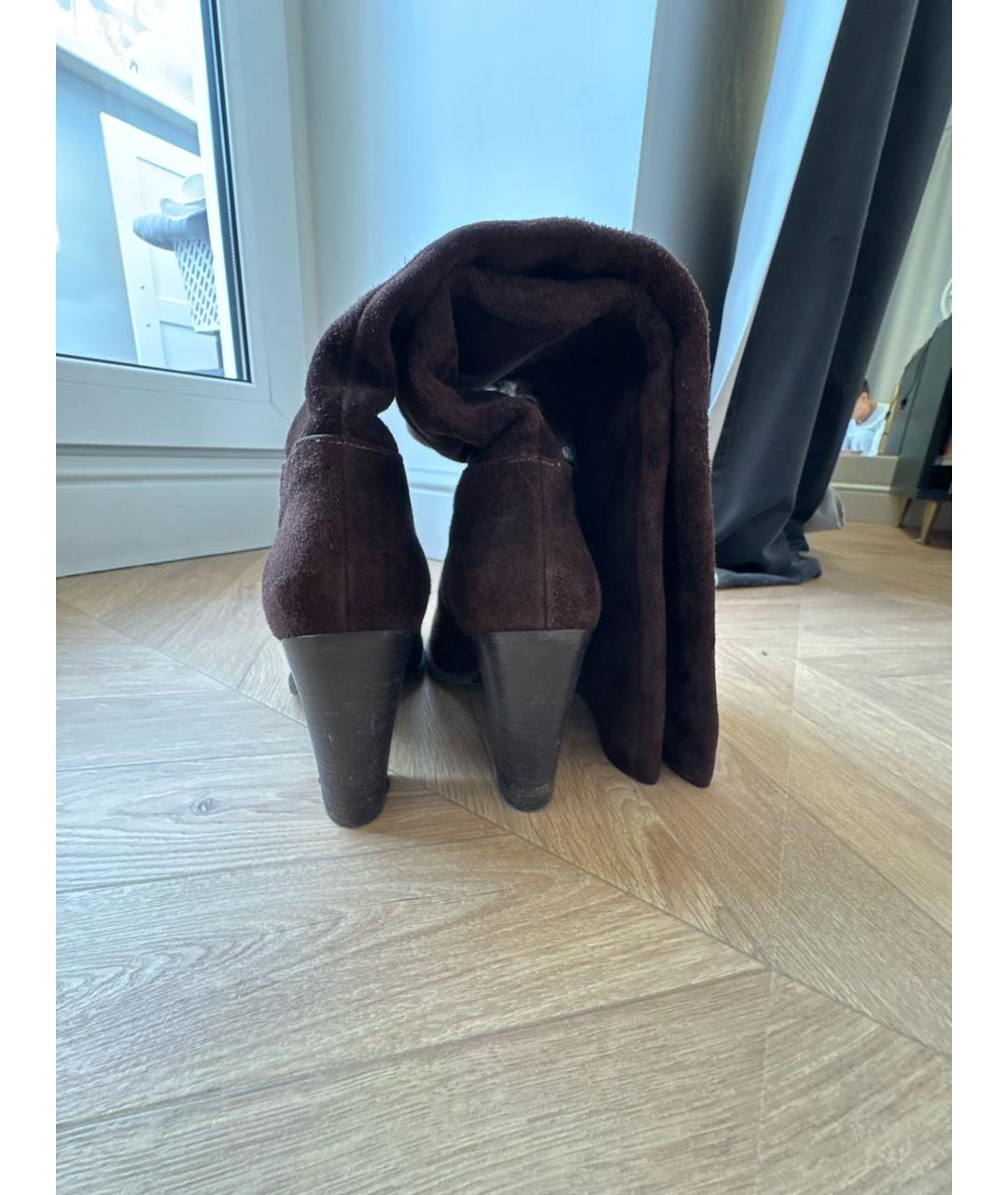 PRADA Коричневые замшевые сапоги, фото 4