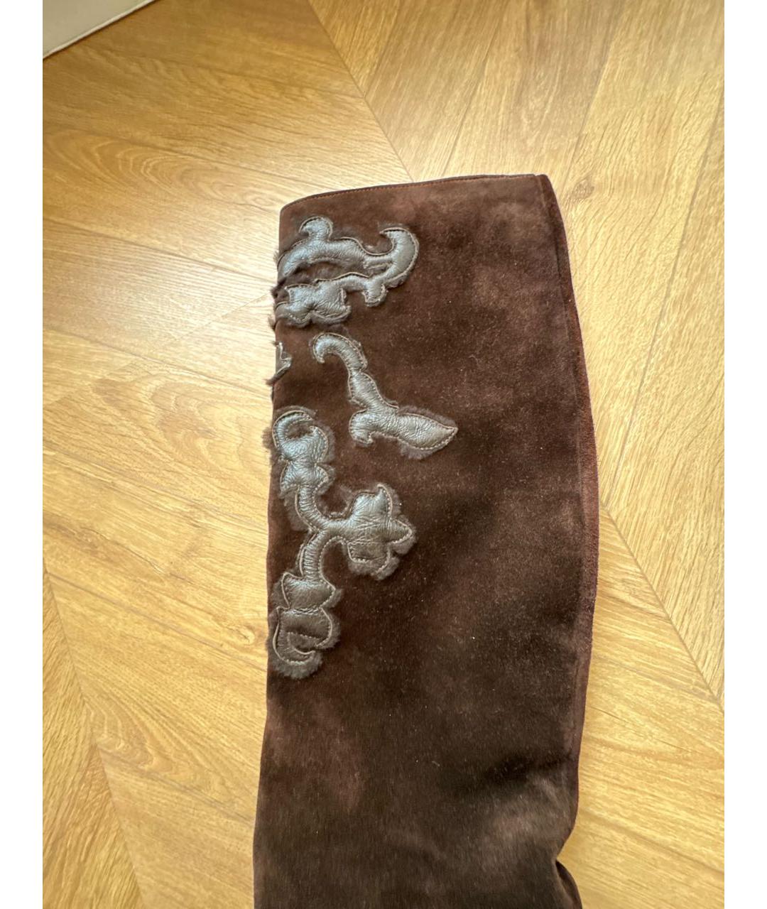 PRADA Коричневые замшевые сапоги, фото 5