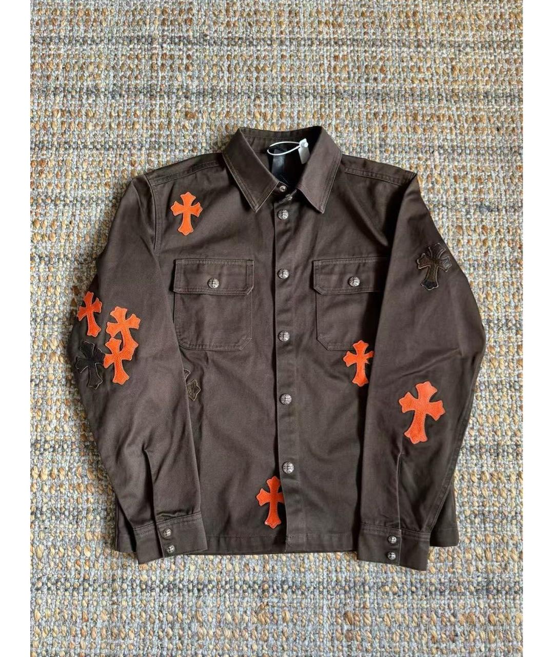 CHROME HEARTS Коричневая хлопковая кэжуал рубашка, фото 3