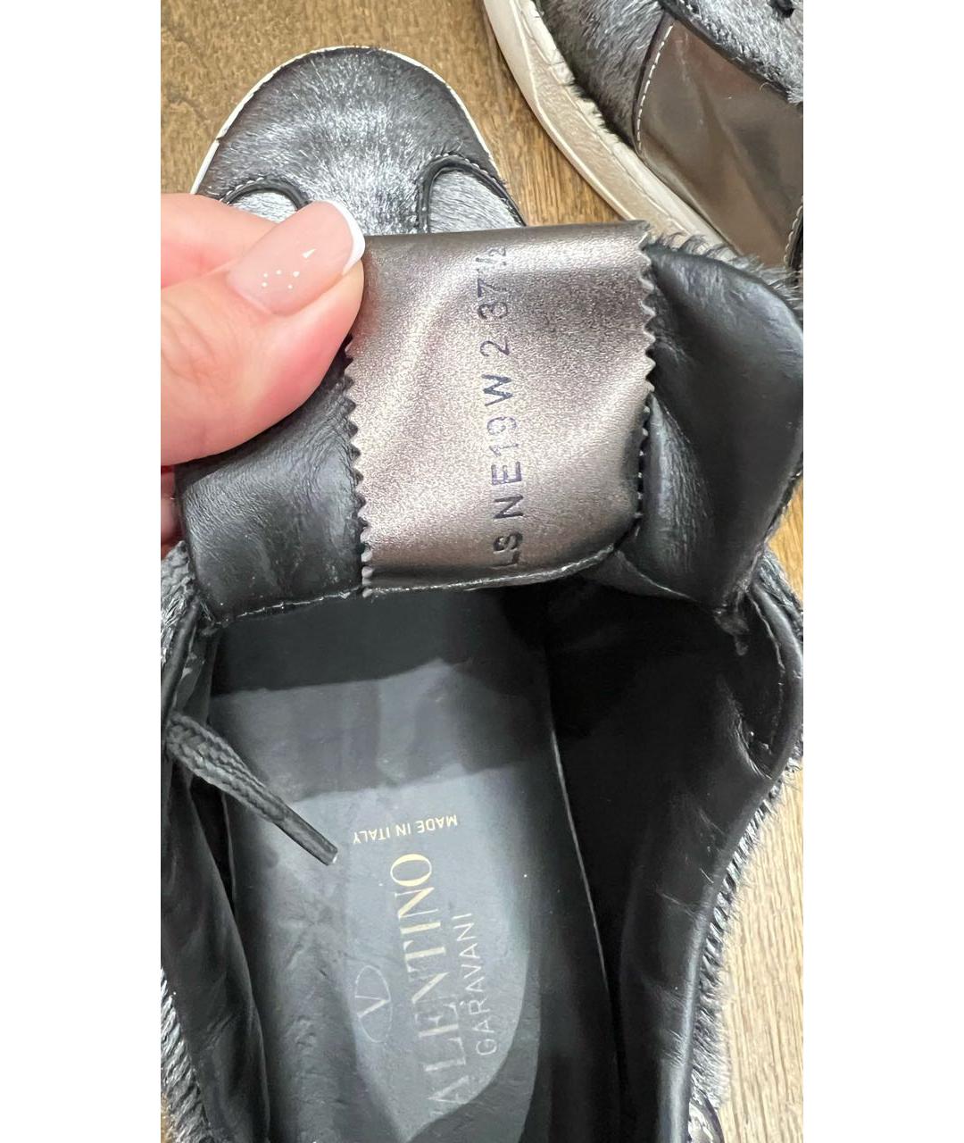 VALENTINO Серые кожаные кеды, фото 6