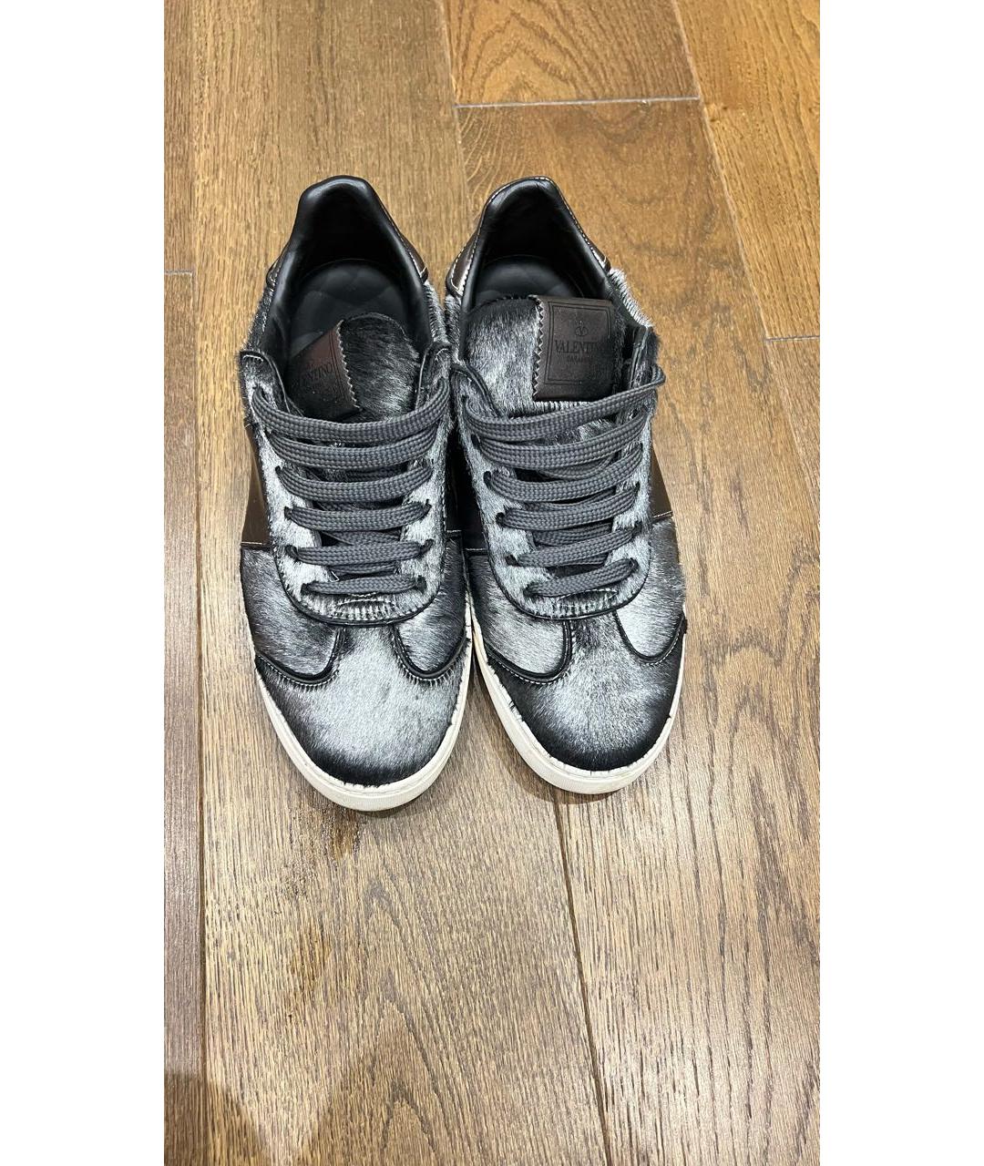 VALENTINO Серые кожаные кеды, фото 2