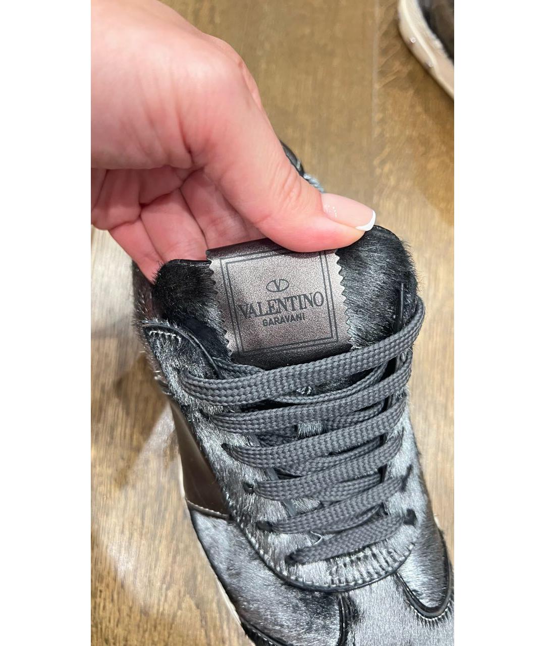 VALENTINO Серые кожаные кеды, фото 5
