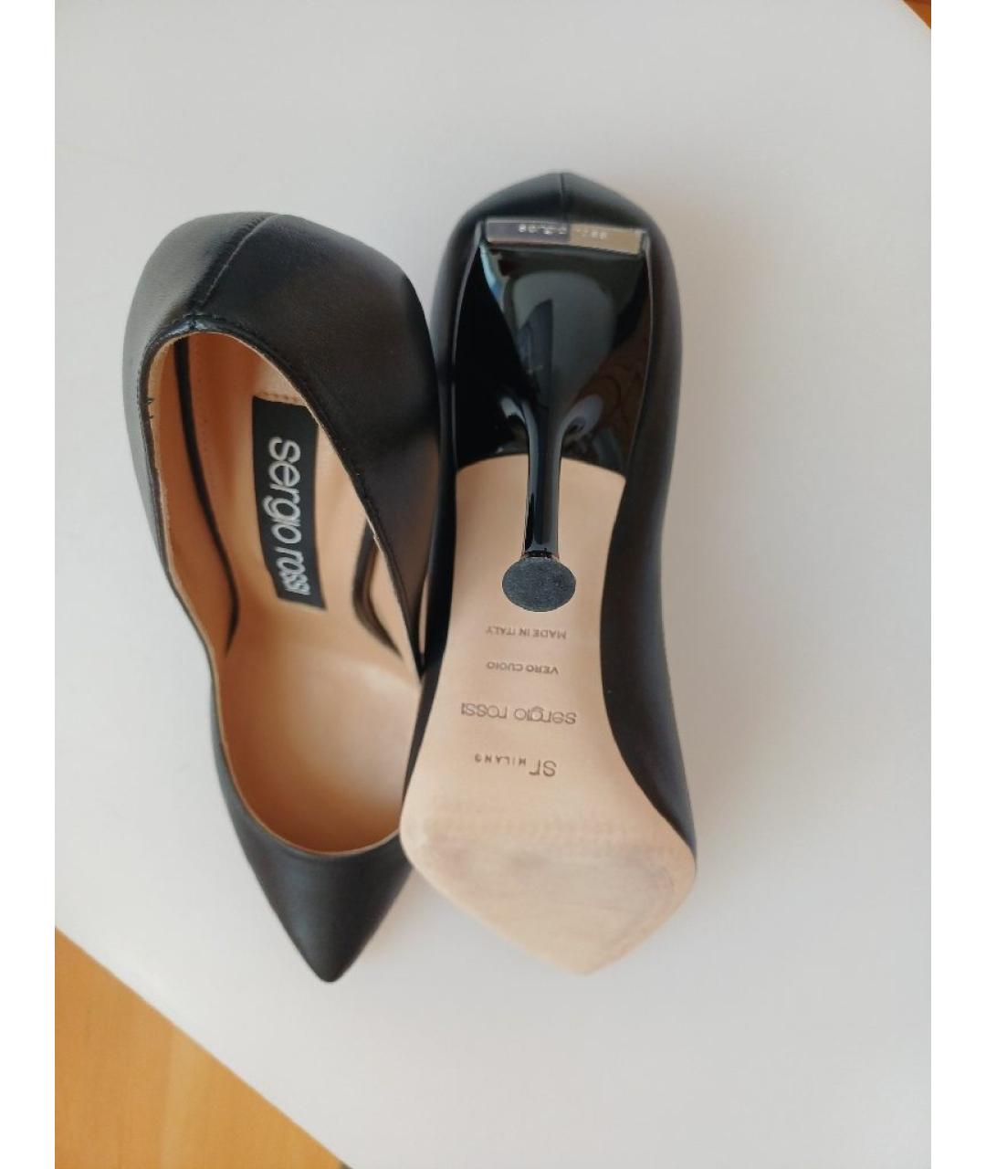 SERGIO ROSSI Черные кожаные туфли, фото 8