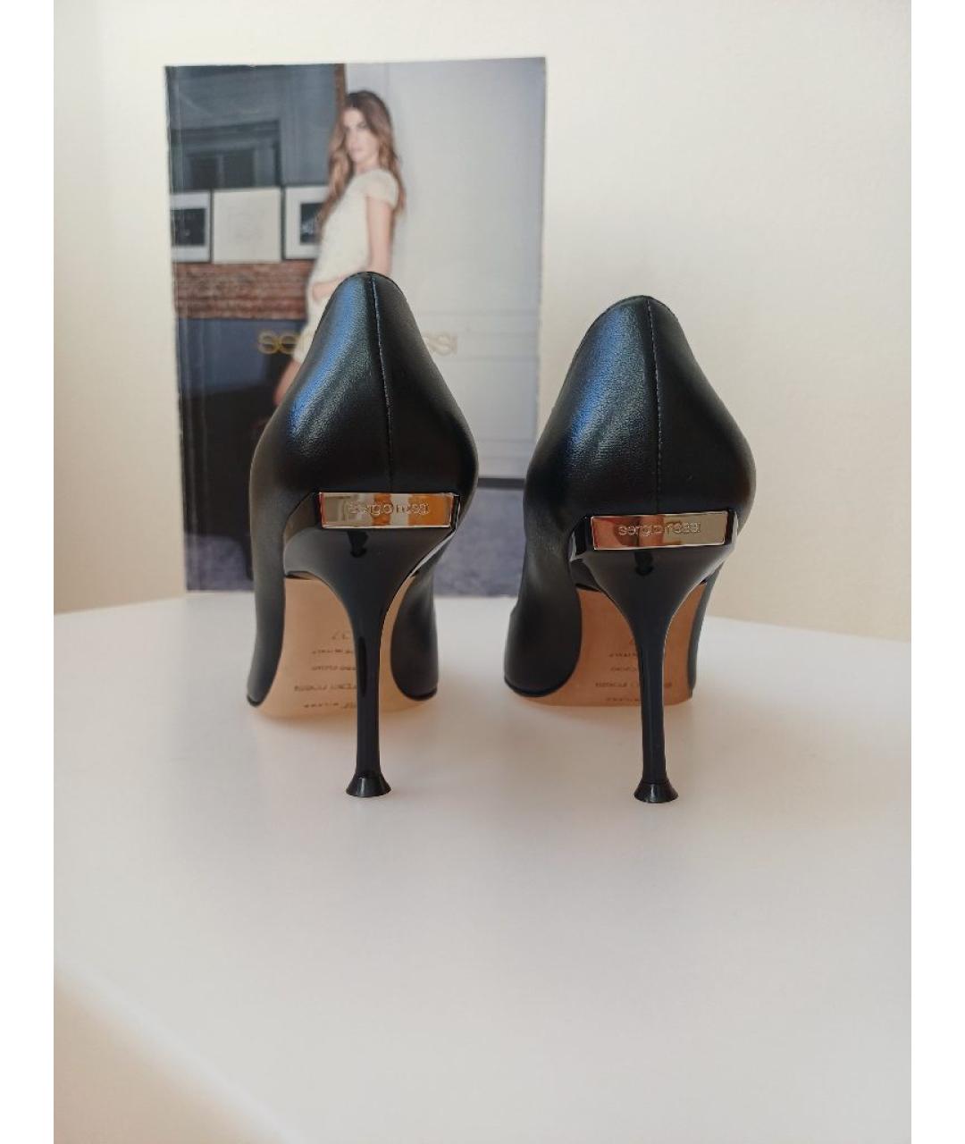 SERGIO ROSSI Черные кожаные туфли, фото 7