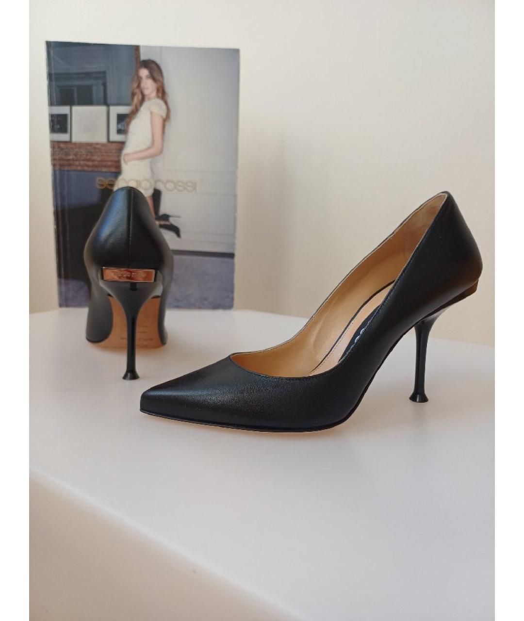 SERGIO ROSSI Черные кожаные туфли, фото 3