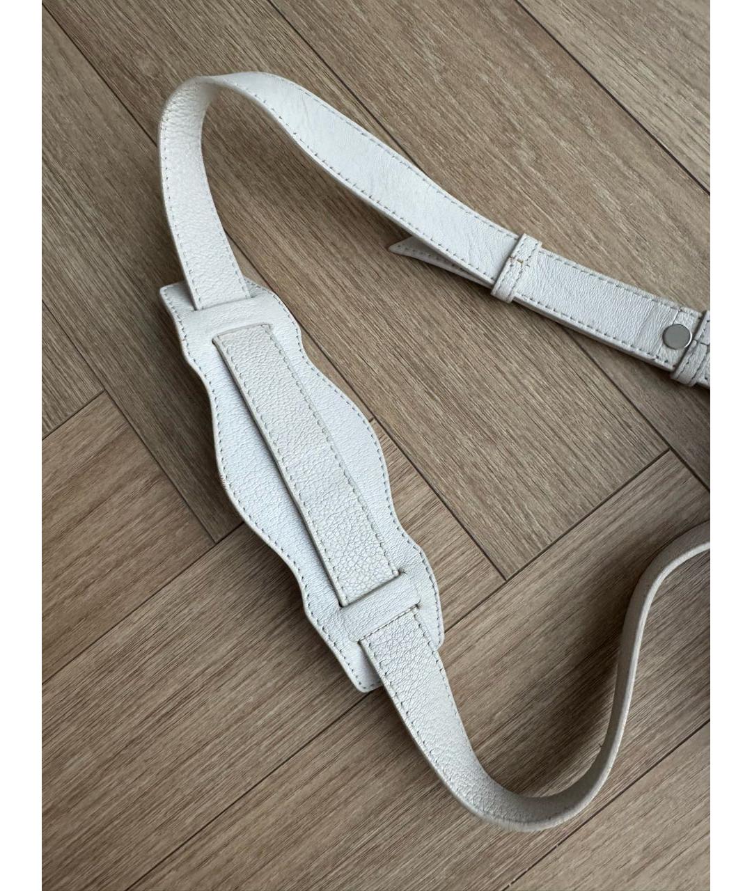 BALENCIAGA Белая кожаная сумка с короткими ручками, фото 5