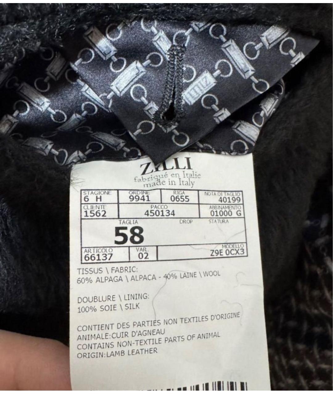 ZILLI Черное шерстяное пальто, фото 4