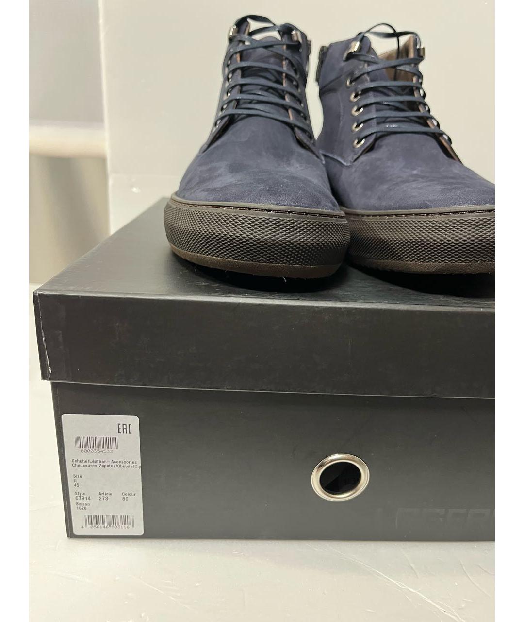 KARL LAGERFELD Темно-синие нубуковые высокие ботинки, фото 5