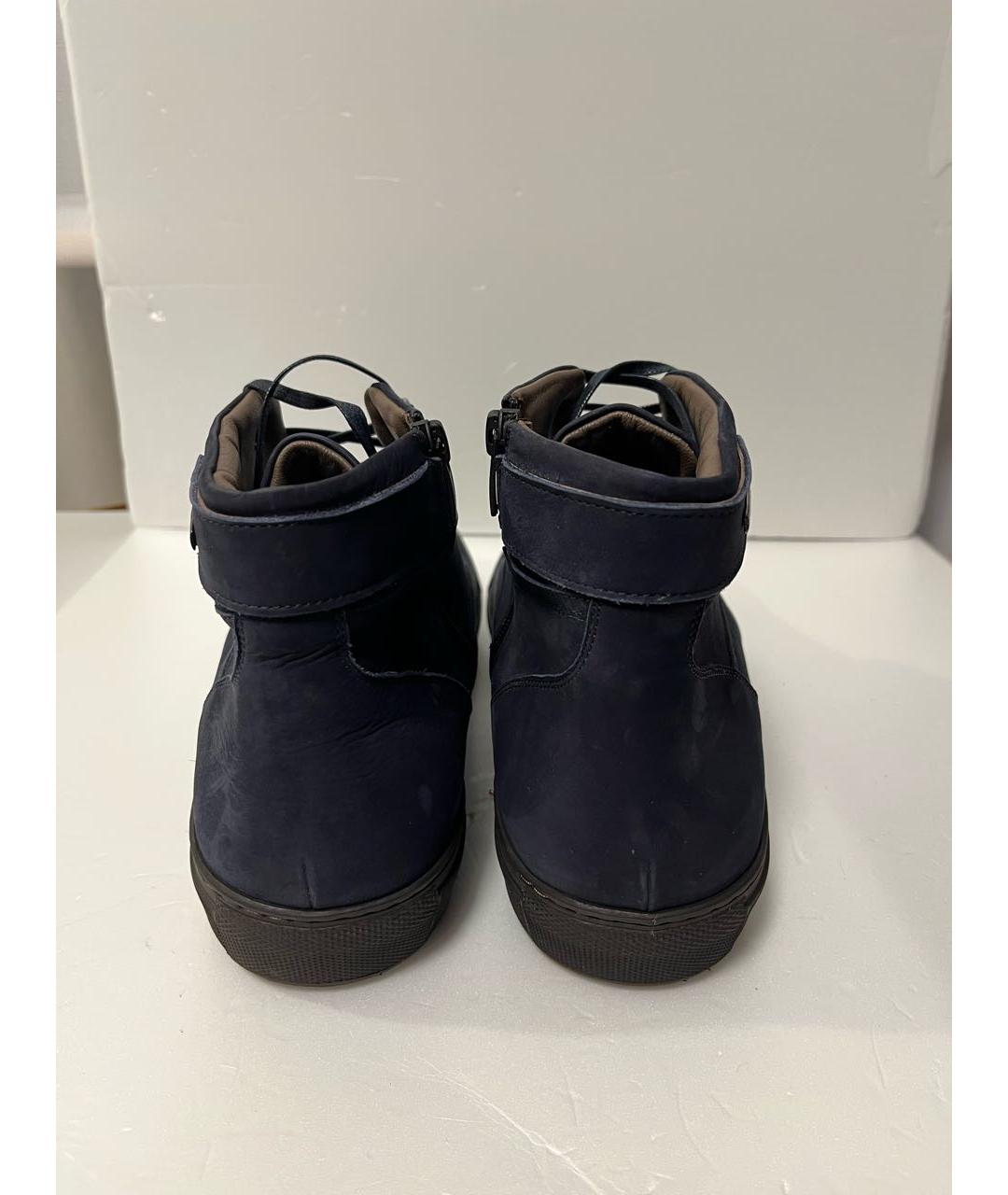 KARL LAGERFELD Темно-синие нубуковые высокие ботинки, фото 4