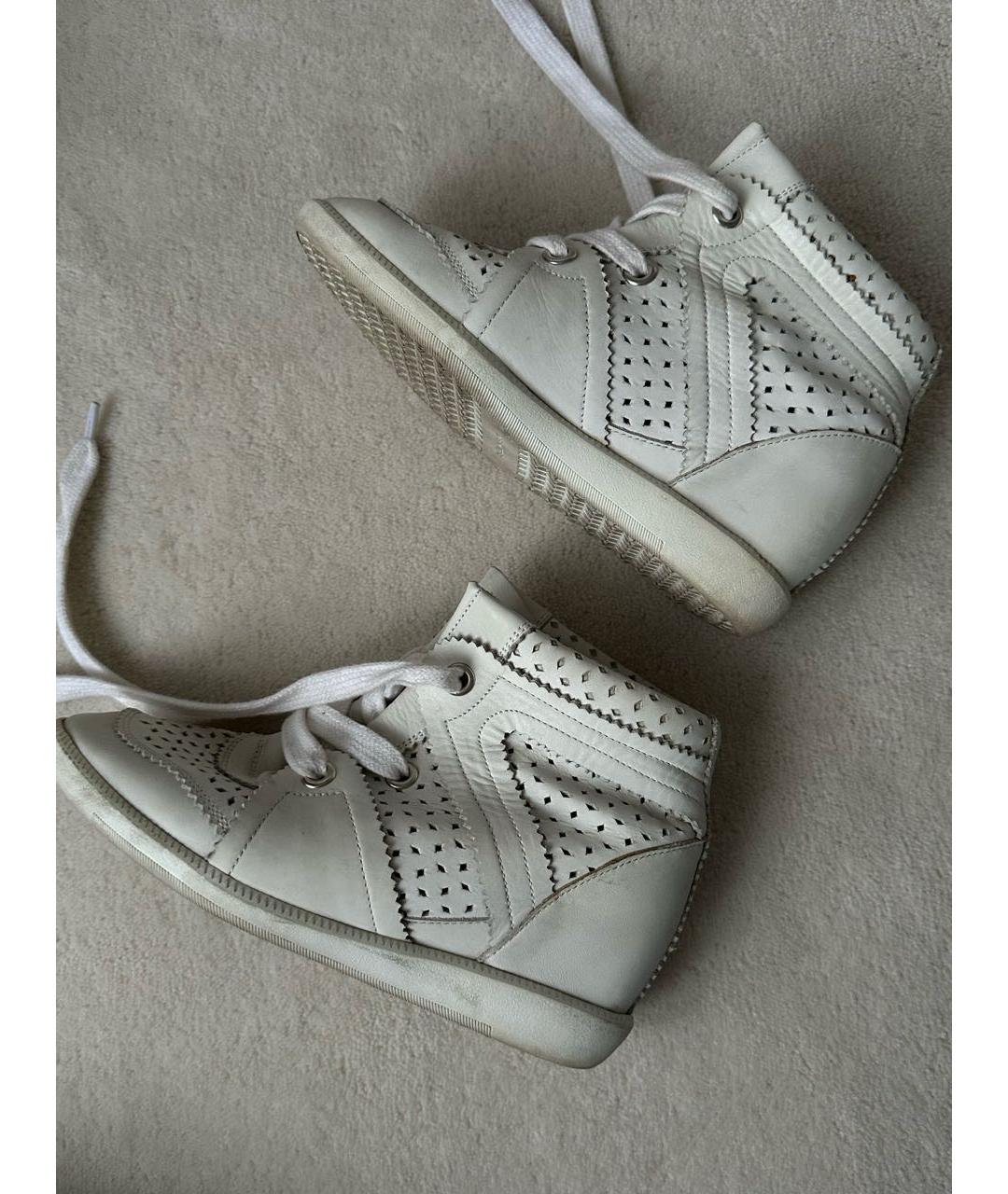 ISABEL MARANT Бежевые кожаные кроссовки, фото 6