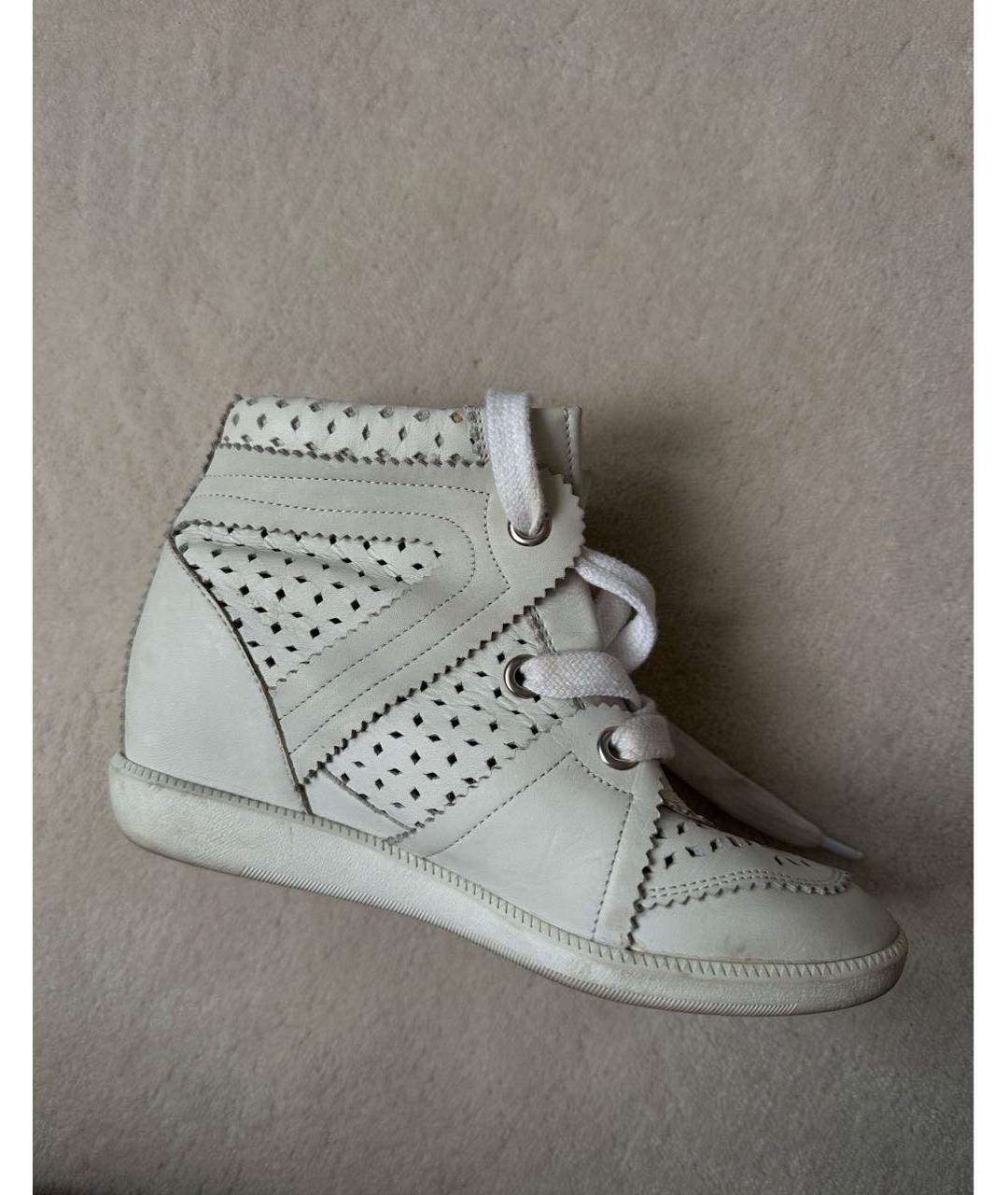 ISABEL MARANT Бежевые кожаные кроссовки, фото 7