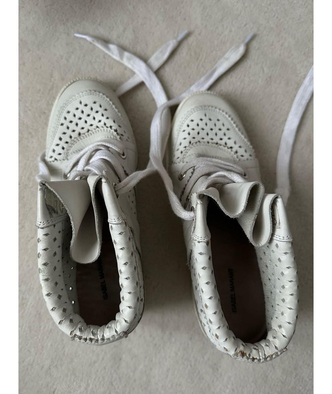 ISABEL MARANT Бежевые кожаные кроссовки, фото 3