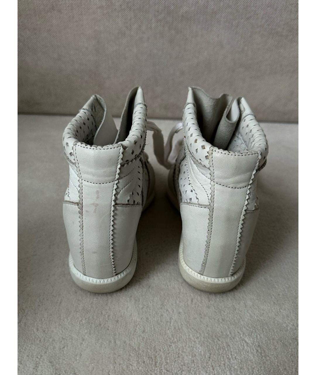 ISABEL MARANT Бежевые кожаные кроссовки, фото 4