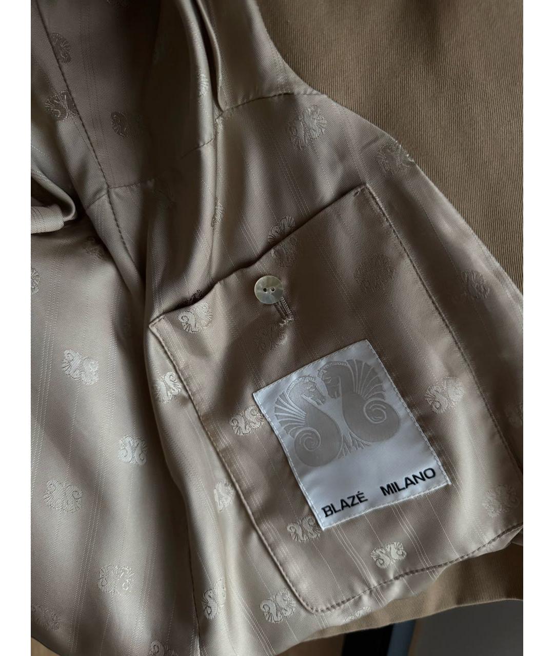 BLAZE MILANO Бежевый хлопковый жакет/пиджак, фото 4